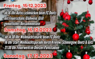 4. Weihnachtsparade, Weihnachtssingen und Weihnachtsmarkt am 16. und 17.12.23