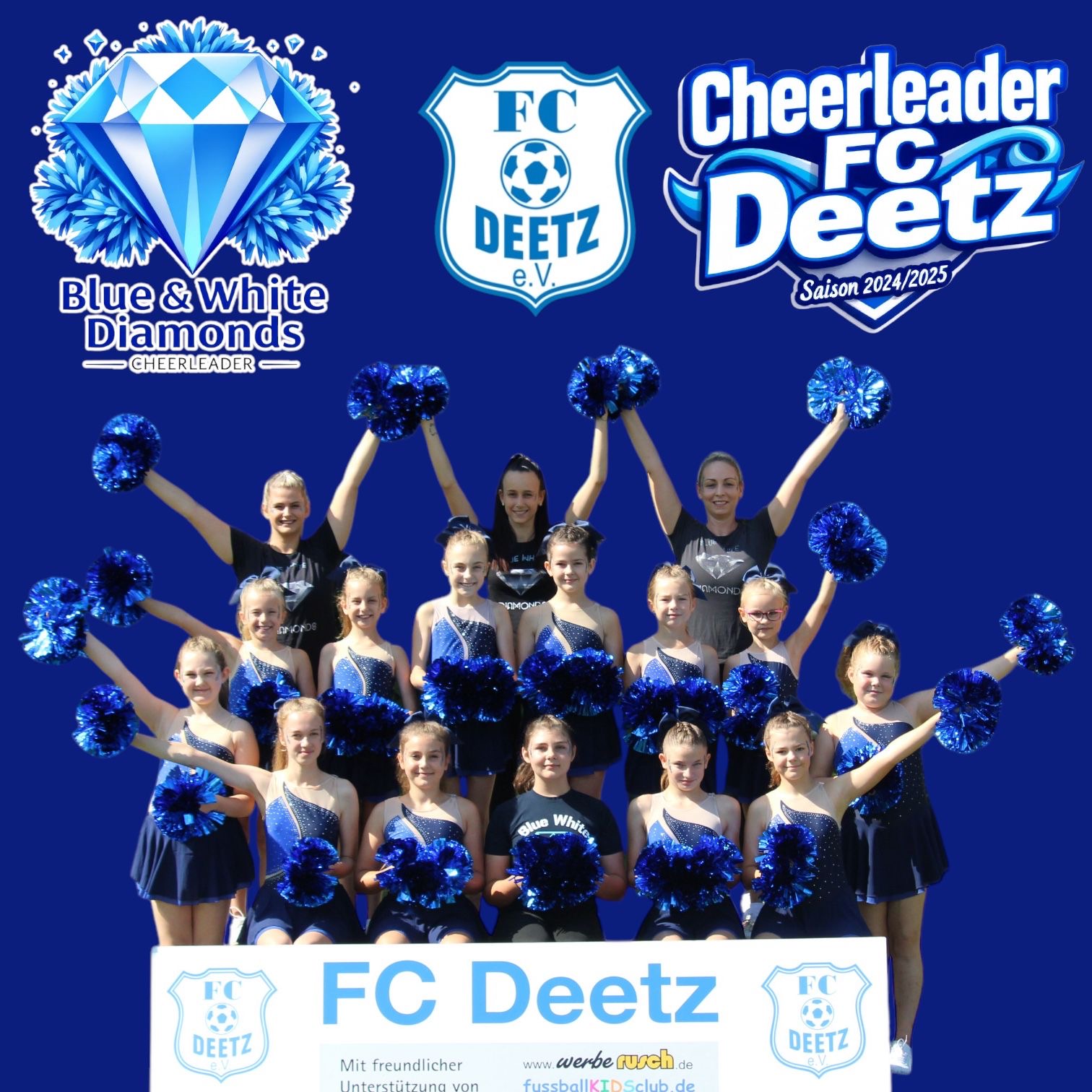 Deetzer Cheerleader Blue White Daimonds