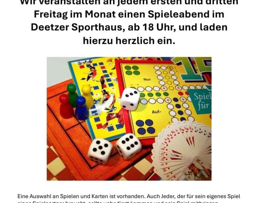 Spieleabende zum Beginn der Herbstferien