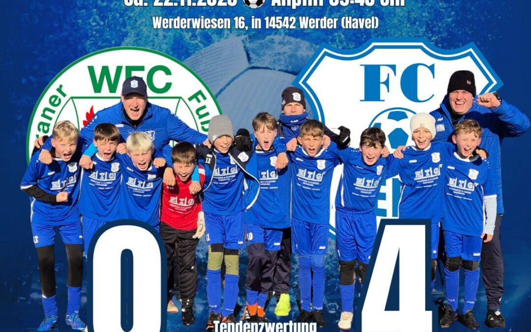 Spielerischer Rausch in Werder: E1 feiert 4:0-Auswärtssieg nach Tendenzwertung