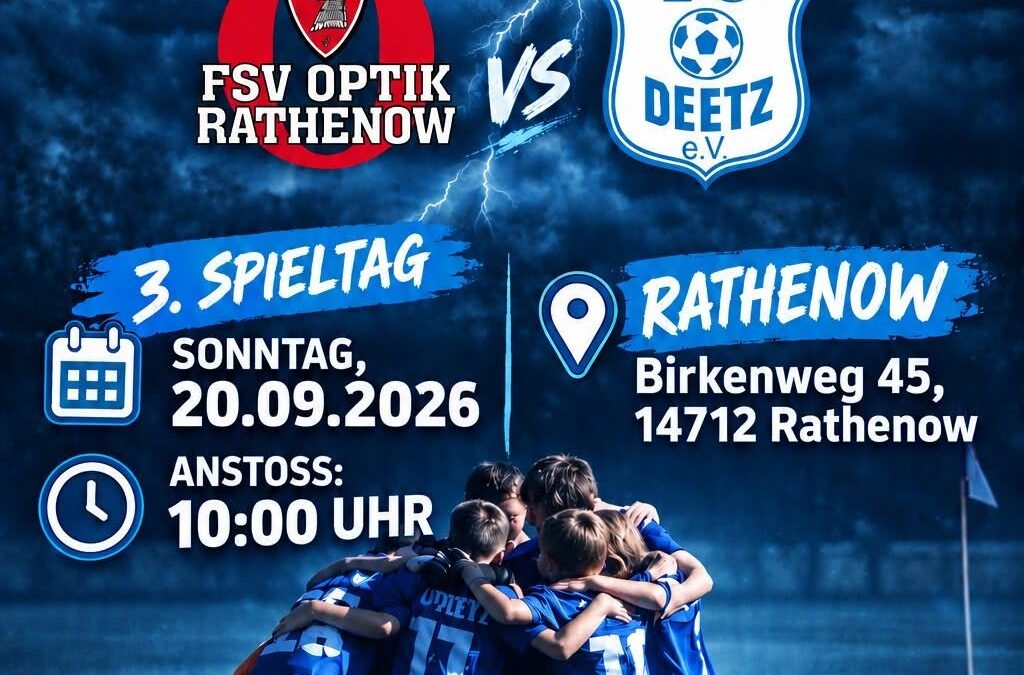 Vorbericht – Auswärts in Rathenow – F‑Junioren des FC Deetz bereit für den nächsten Schritt